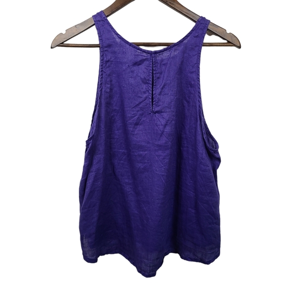 Maeve Purple Linen Tank Blouse Large - Picture 2 of 5